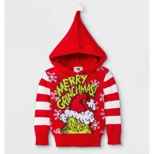 The Grinch Baby festive Ugly Christmas Hoodie Sweater Red Size 3-6M